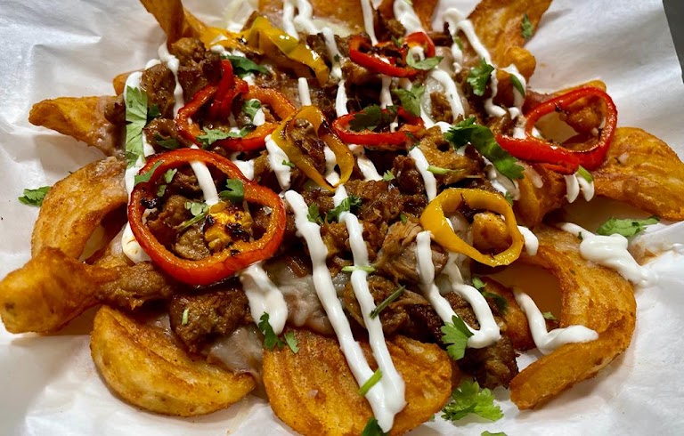 Chile Colorado Nacho Fries at Mr Taco Lompoc