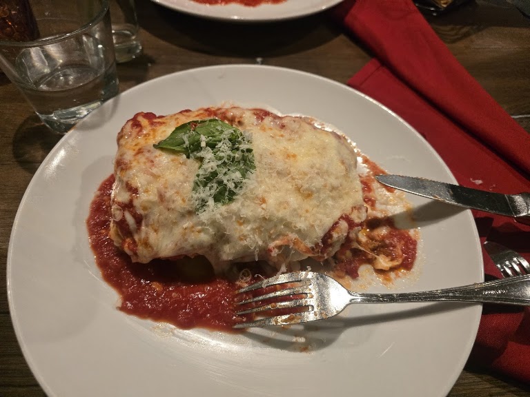 Lasagna at Gaetano's Restaurant