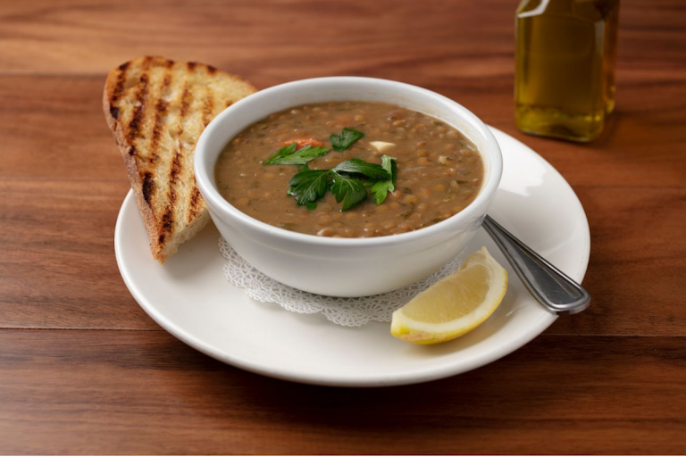 Green Lentil Soup at Panini Kabob Grill