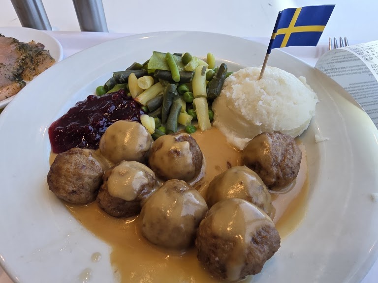 Penne Pasta with Swedish Meatballs or Plant Balls at IKEA Restaurant