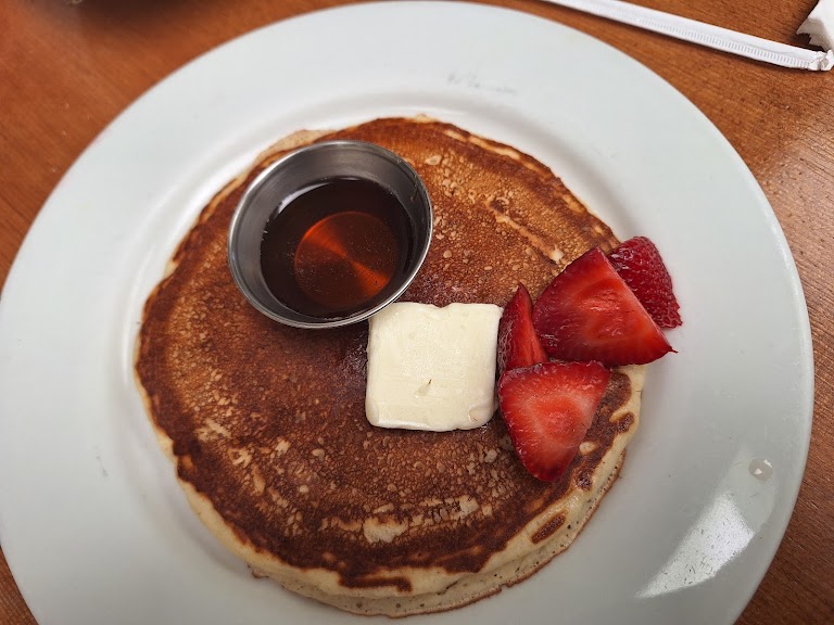 Pancake with Butter and Maple Syrup at Humble Bee Bakery & Cafe