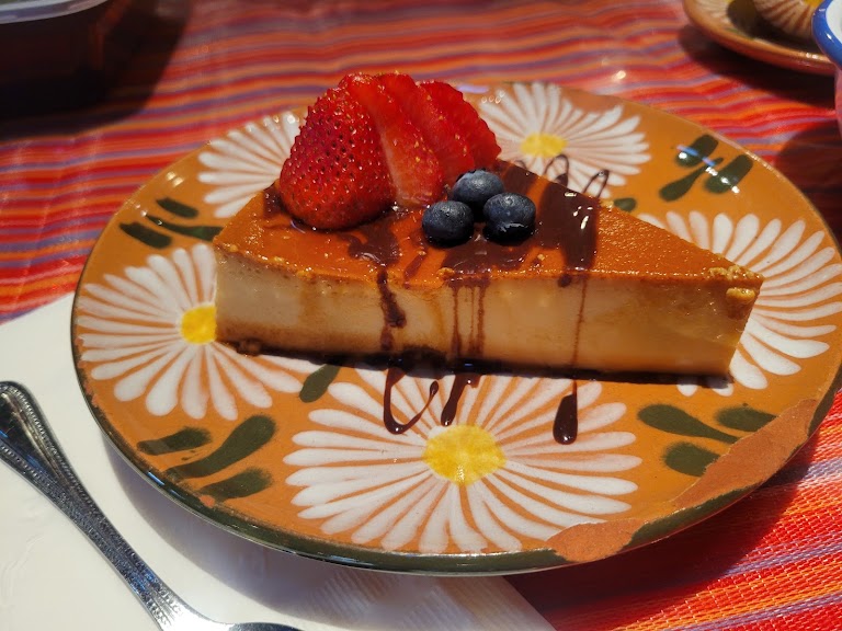 FLAN DE Queso at Guelaguetza Restaurant