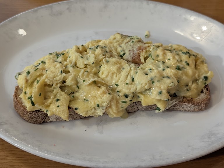 Signature Organic Scrambled Eggs at Coral Tree Cafe