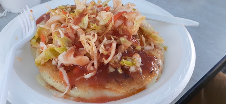 Tostada Mixta at Rancheros Tacos Pupuseria