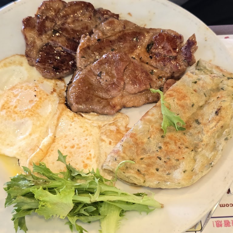 Grilled Angus Ribeye Steak with Two Eggs 香煎顶级安格斯肉眼牛扒拌双蛋 at Garden Café - Arcadia