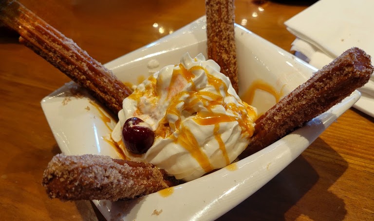 Deep Fried Vanilla Ice Cream and Churros at Casa del Sol Cocina Mexicana