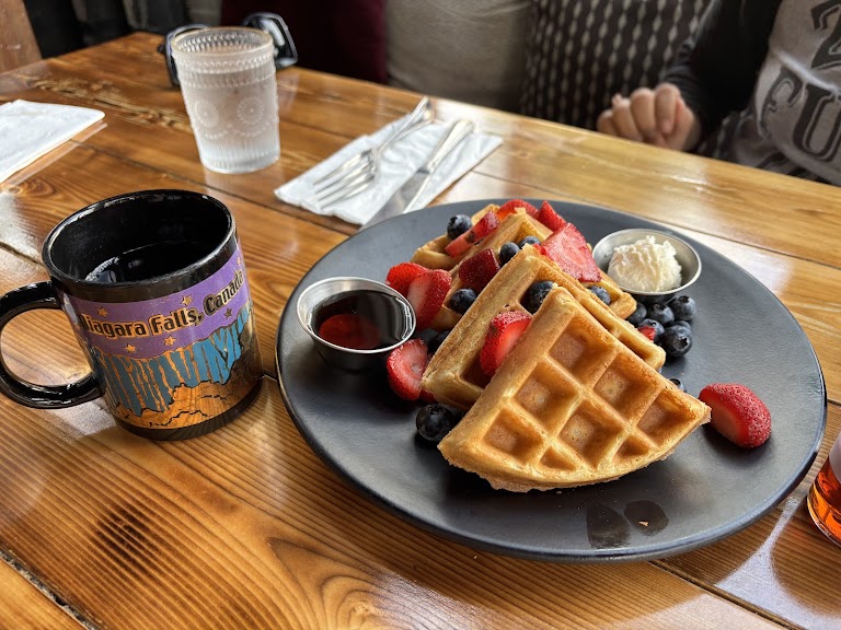 Blueberry & Honey Butter Waffle at Den Cafe