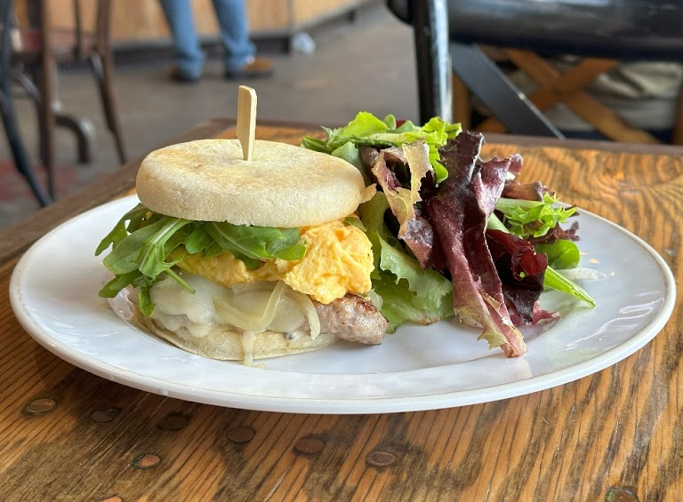 Croissant Breakfast Sandwich at Paper or Plastik Cafe