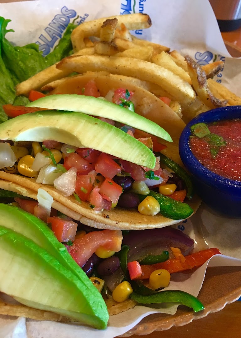 Kalua Pork Tacos at Islands Restaurant Burbank