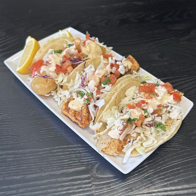 Baja Fish Tacos at Hook'd Fish Grill