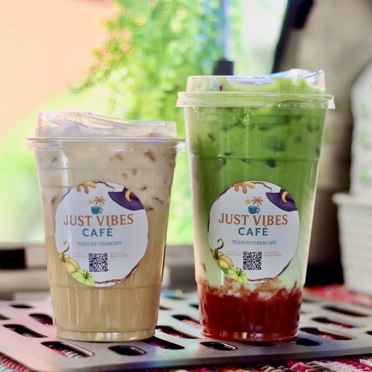 Lattes at Just Vibes Café