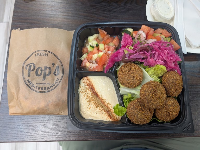 Falafel Plate at Pop’s Fresh Mediterranean