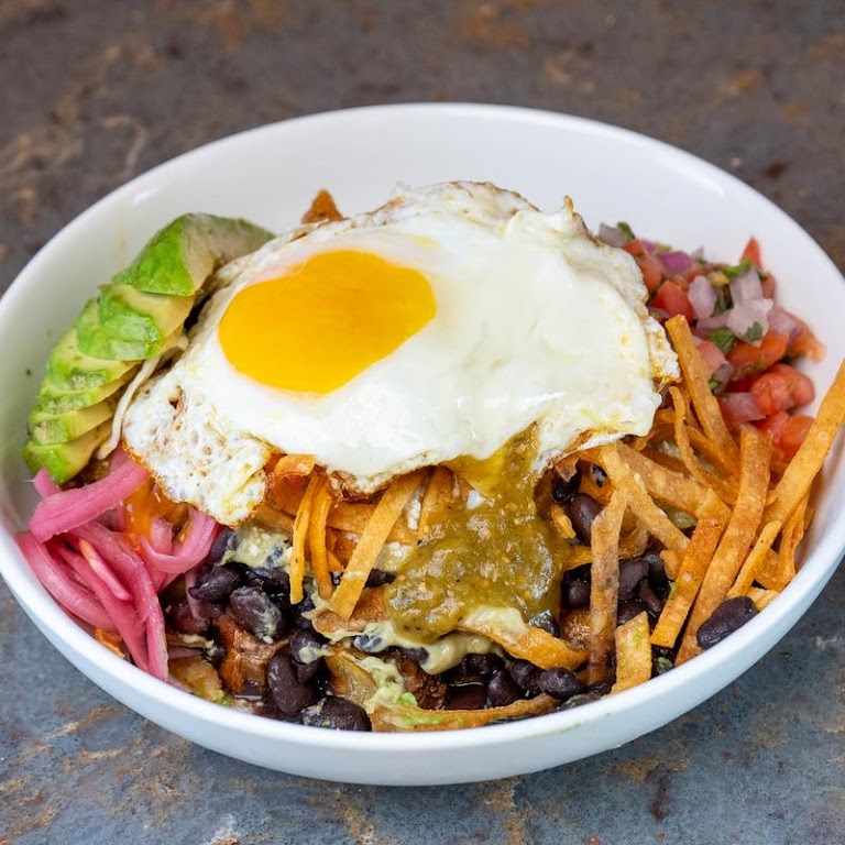 Green Enchilada Breakfast Bowl at EGGSactly