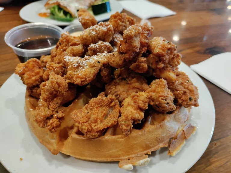 Chicken N' Waffles at The Hangout Restaurant & Beach Bar