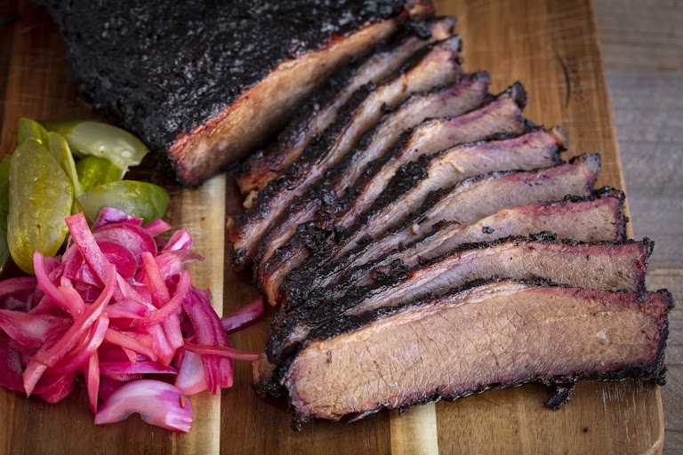 Sliced Brisket at Bad to the Bone BBQ
