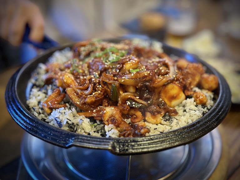 Spicy Baby Octopus & Pork Belly at Kitchen Sooda