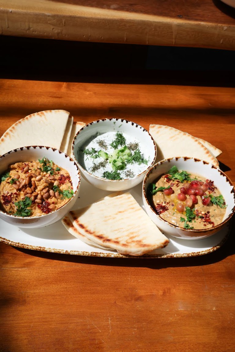 Babaganush, Tzatziki & Hummus at KAIF