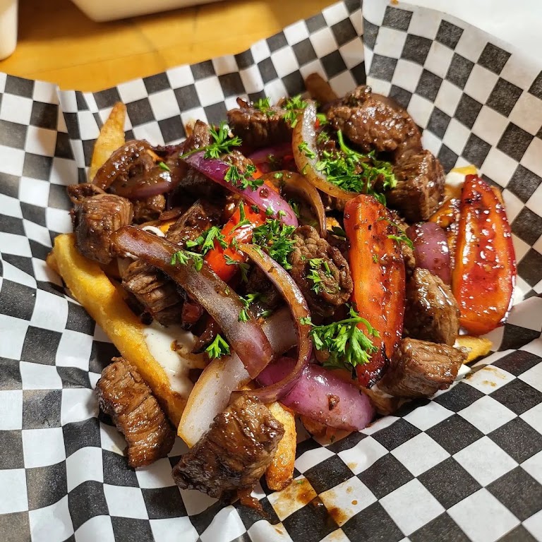 Lomo Saltado Fries at Fuego Restaurant (Peruvian Fusion)