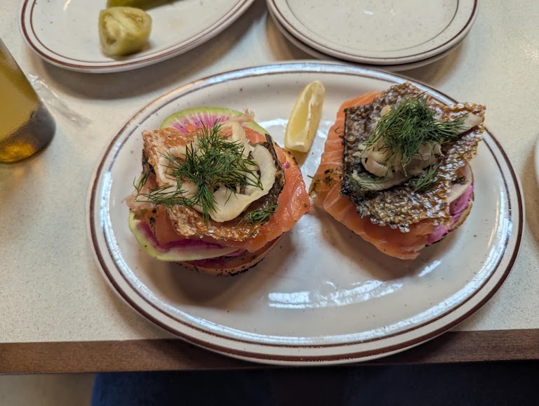 Smoked Salmon Cakes at Belle's Delicatessen & Bar