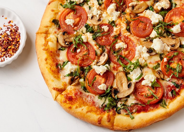 Margherita Pizza at Cantalini's Salerno Beach Restaurant