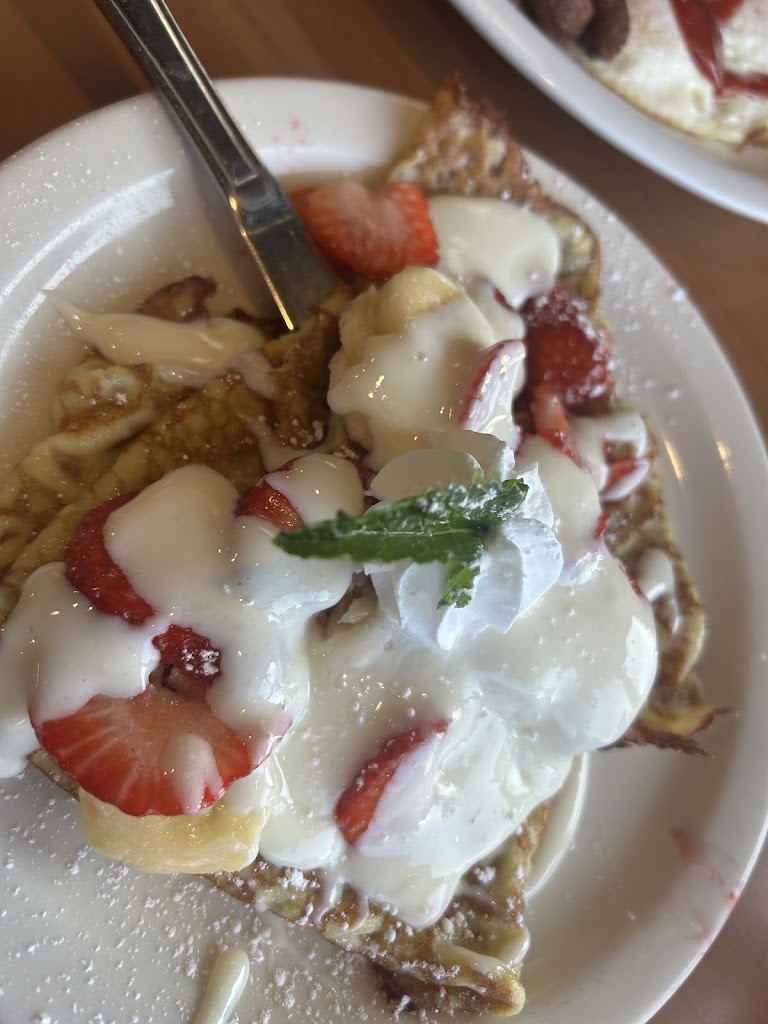 Strawberry Banana Nutella® Waffle at Loaded Cafe Restaurants Bellflower