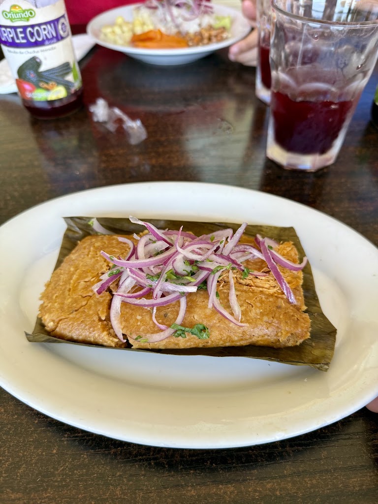 Tamal De Pollo Con Salsa Criolla at Limeña Peruvian Eatery