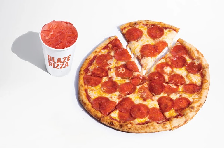 Spicy Pepperoni Pizza (half 11-inch) at Blaze Pizza