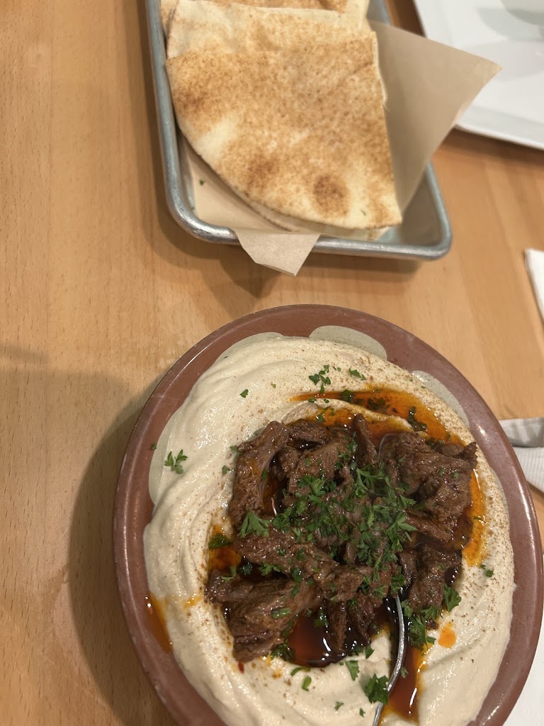 Hummus Special with Sautéed Fillet Beef at Diplomat La Verne