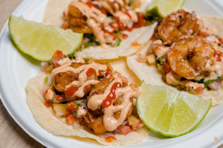 Grilled Shrimp Tacos (3 Per Order) at The Kickin Crab Bell Gardens