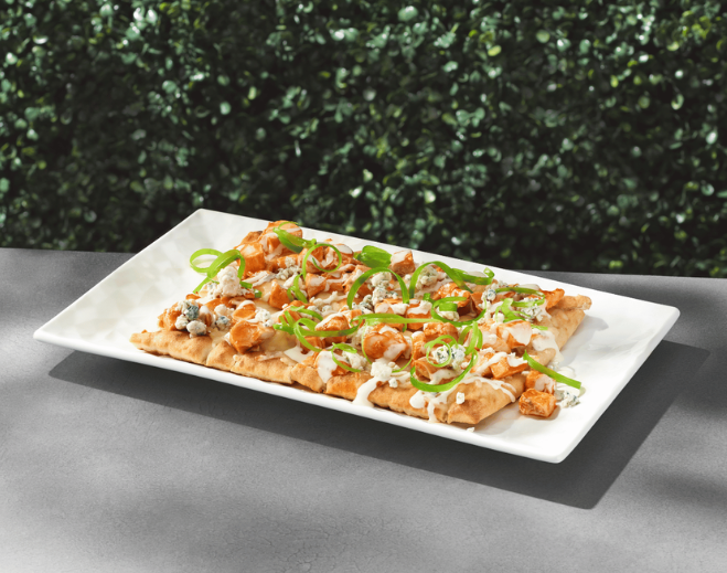 Buffalo Chicken Flatbread at The Hollywood Rooftop Restaurant & Bar by Madame Tussauds