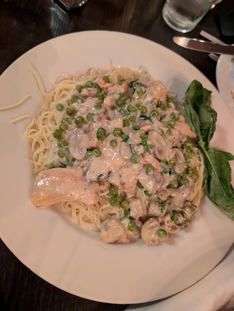 Fettuccini Carbonara at Allegro La Verne