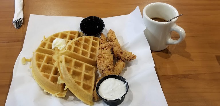 Waffle Combo at Loaded Cafe Restaurants Bellflower