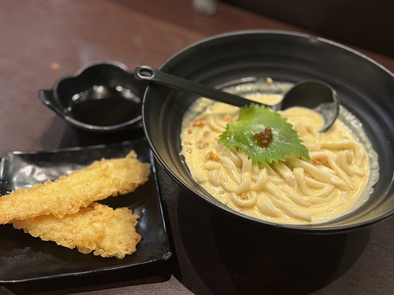 Miso Carbonara Udon at Marugame Monzo