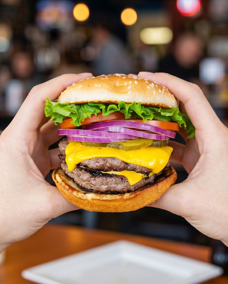 Burgers at George's cafe