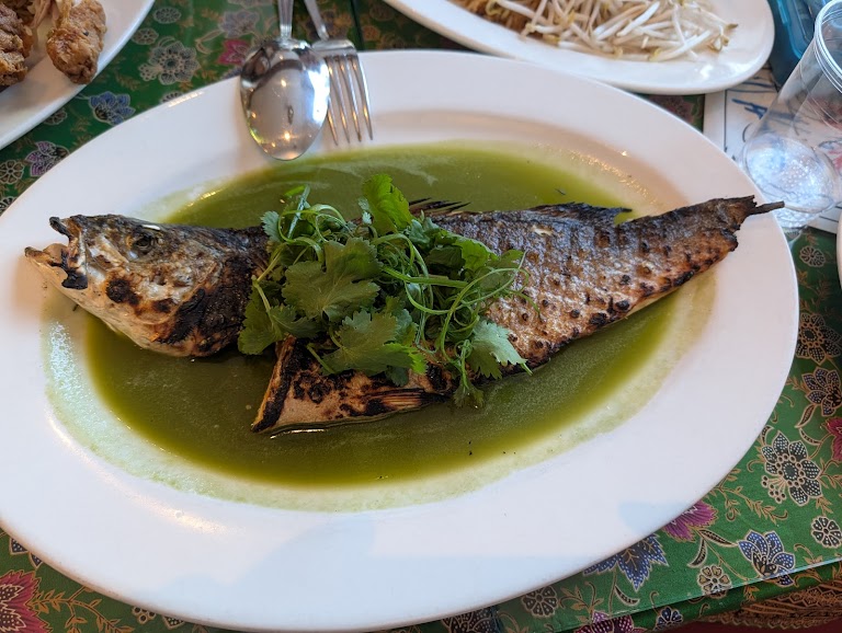 Grilled Black Sea Bream at Anajak Thai