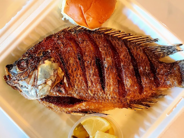 Grilled or Fried Red Snapper at Fishbone Seafood