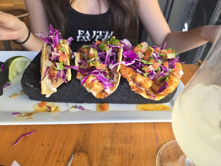 Crispy Shrimp Tacos at Perla Mexican Cuisine