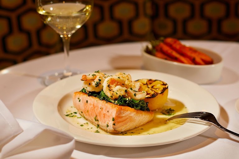 Salmon Rockefeller at Lawry's The Prime Rib