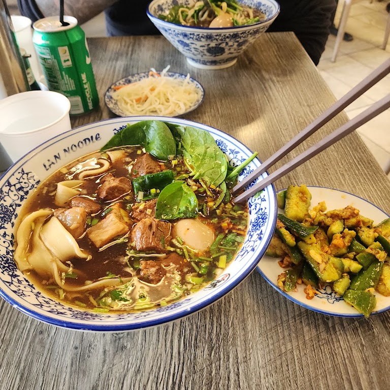 Pickled Mustard Green Beef Noodle Soup 酸菜牛肉面 at Lanzhou Noodle