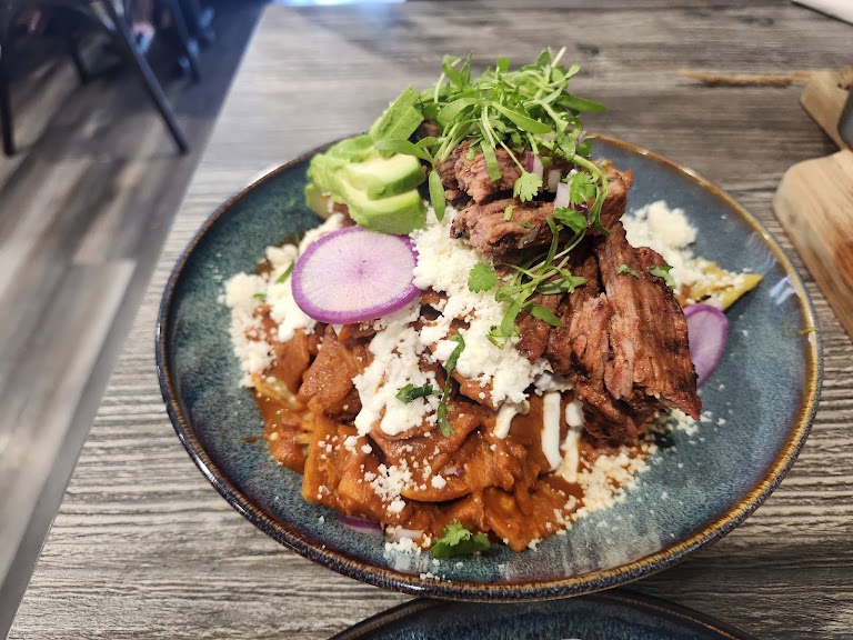Chilaquiles Rojos at Bandoleros Café
