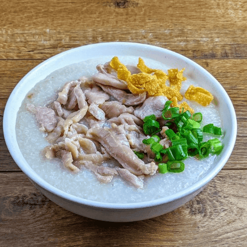 Pork & Preserved Egg Congee at Delicious Food Corner