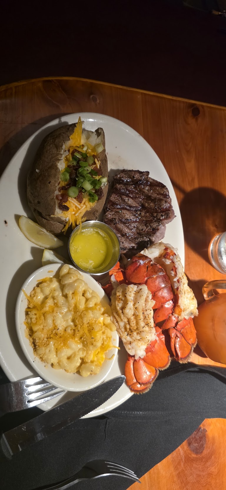 Surf and Turf Special at Black Angus Steakhouse