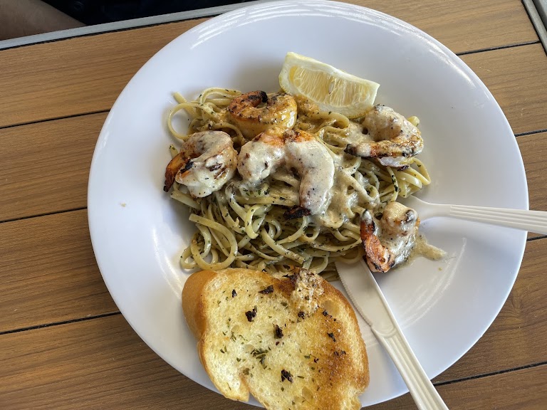 Jumbo Shrimp Pasta at Fish Dish
