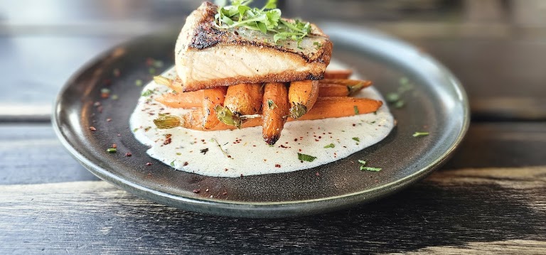 Pistachio Crusted Salmon at Cara Cara
