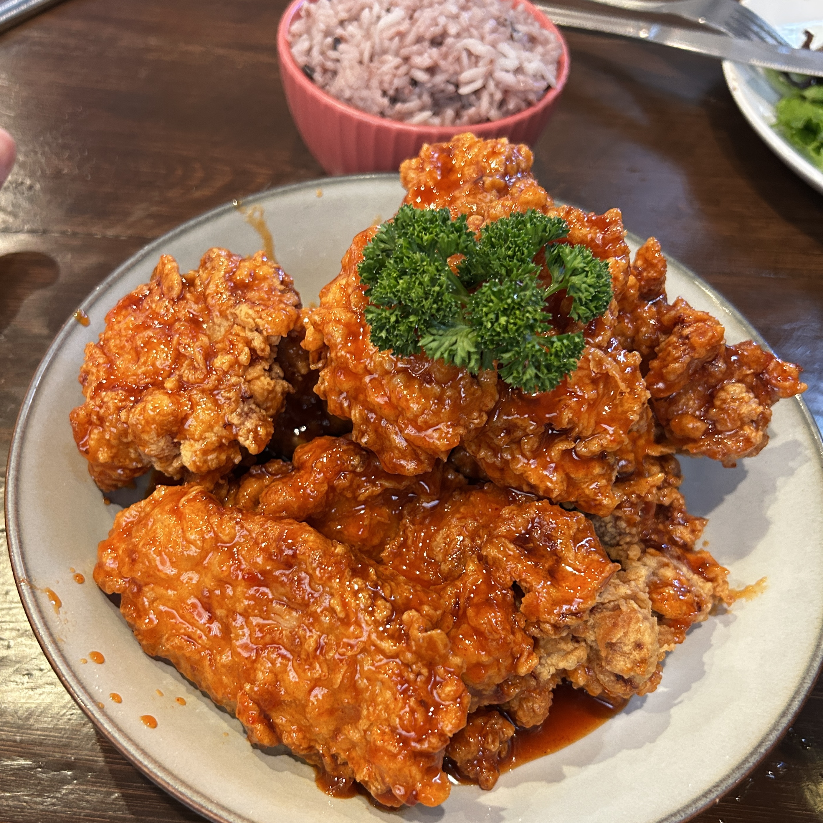 Korean Fried Chicken side of rice