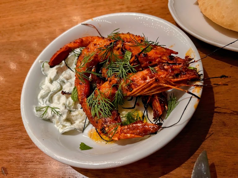 Grilled Prawns at Bavel