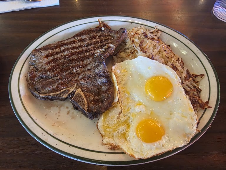 Sirloin Steak & Eggs at NORMS Restaurant
