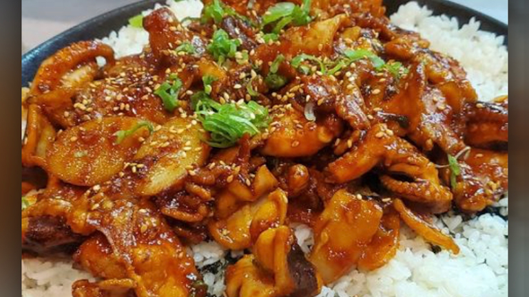 Stir-fried Baby Octopus + Pork Belly at Louders