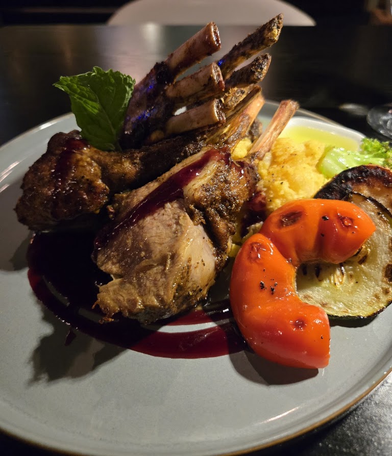 Moroccan Rack of Lamb at Intermezzo Restaurant and Wine Cellar