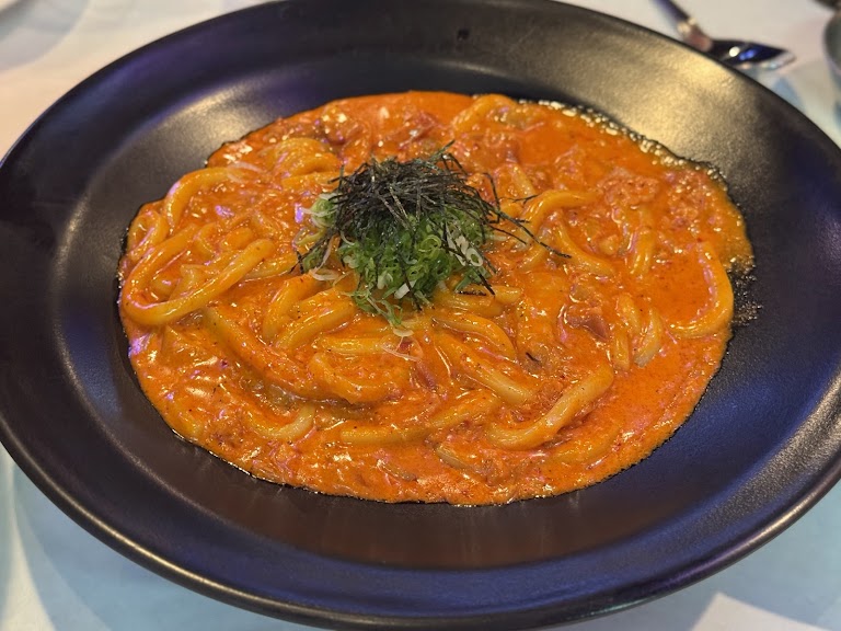 Kimchi Udon Carbonara at Louders
